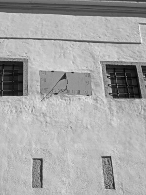 Old Sundial in Tallinn Estonia B&W